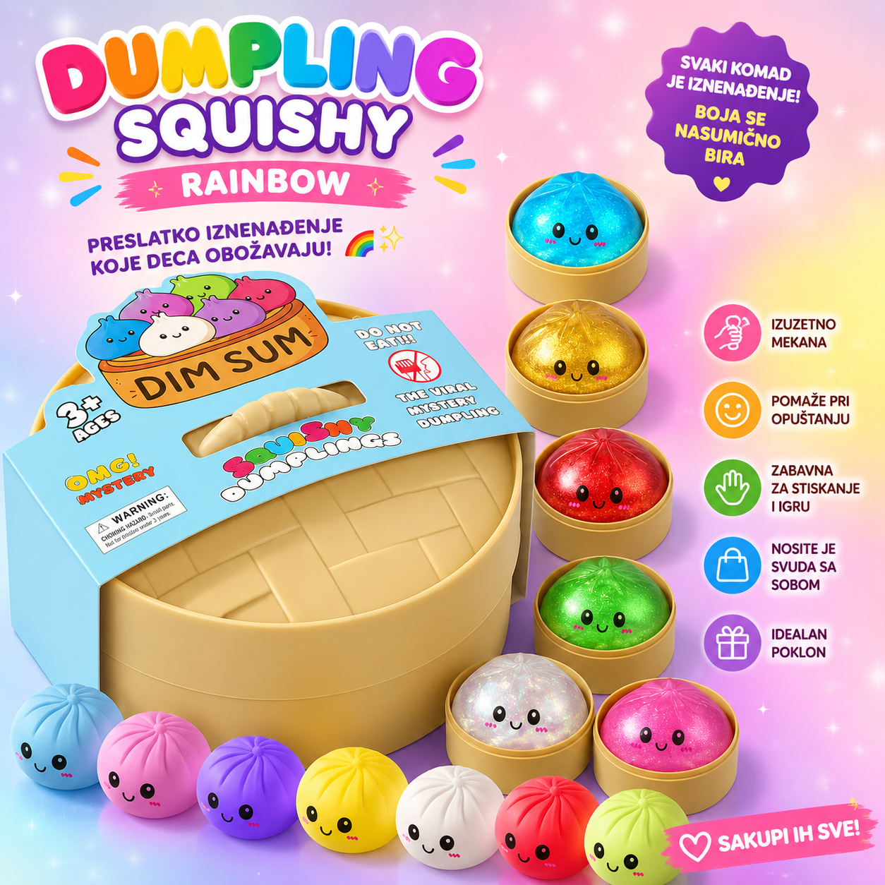 Dumpling Squishy – Rainbow