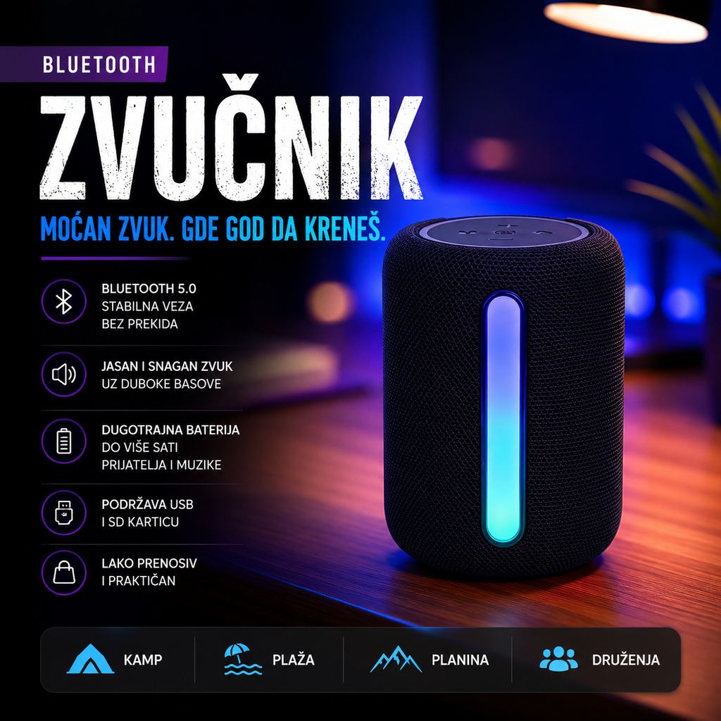 MEZZO bluetooth zvučnik WIFI sa rasvetom
